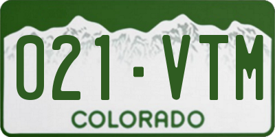 CO license plate 021VTM