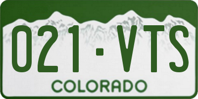 CO license plate 021VTS
