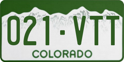 CO license plate 021VTT