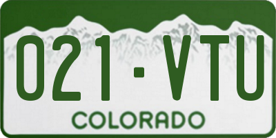 CO license plate 021VTU