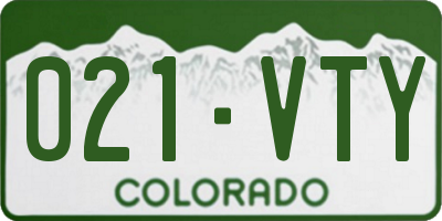 CO license plate 021VTY