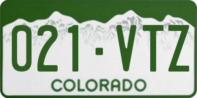 CO license plate 021VTZ