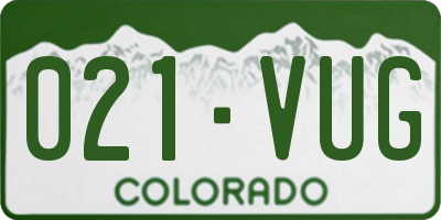 CO license plate 021VUG