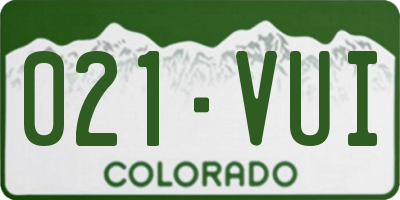 CO license plate 021VUI
