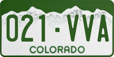 CO license plate 021VVA