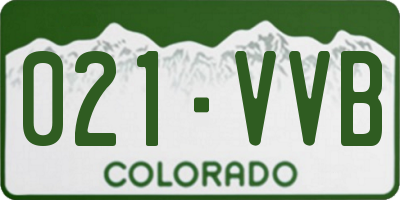 CO license plate 021VVB