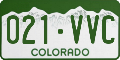 CO license plate 021VVC