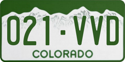CO license plate 021VVD