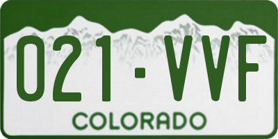 CO license plate 021VVF