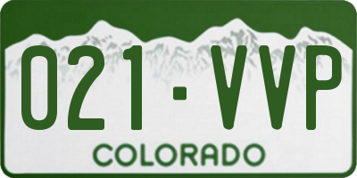 CO license plate 021VVP
