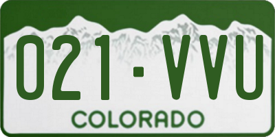 CO license plate 021VVU
