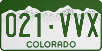 CO license plate 021VVX