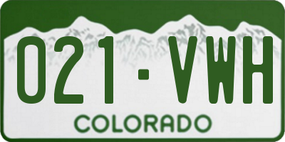 CO license plate 021VWH