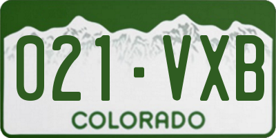 CO license plate 021VXB