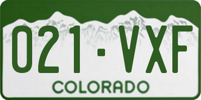CO license plate 021VXF