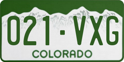 CO license plate 021VXG