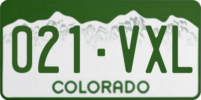 CO license plate 021VXL