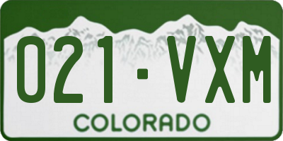 CO license plate 021VXM