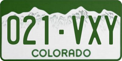 CO license plate 021VXY