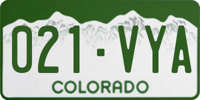CO license plate 021VYA