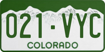 CO license plate 021VYC