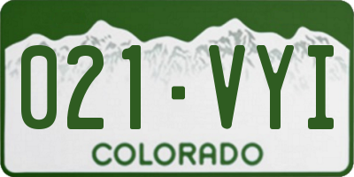 CO license plate 021VYI