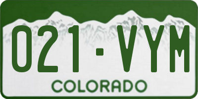 CO license plate 021VYM