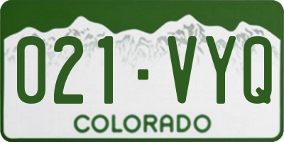 CO license plate 021VYQ