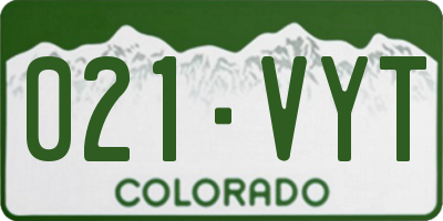 CO license plate 021VYT