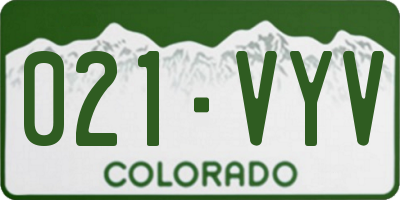 CO license plate 021VYV