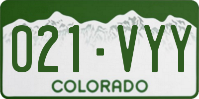 CO license plate 021VYY