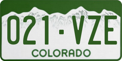 CO license plate 021VZE