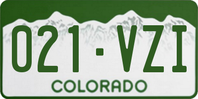 CO license plate 021VZI