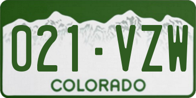 CO license plate 021VZW