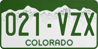CO license plate 021VZX