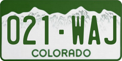 CO license plate 021WAJ
