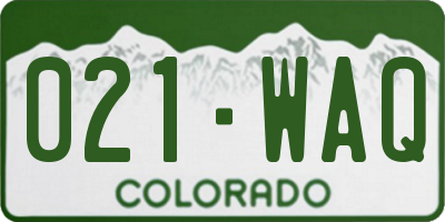 CO license plate 021WAQ