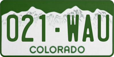 CO license plate 021WAU