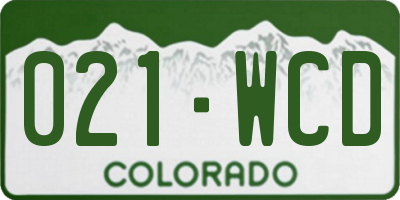 CO license plate 021WCD