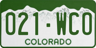 CO license plate 021WCO