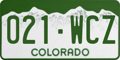 CO license plate 021WCZ