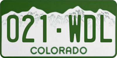CO license plate 021WDL