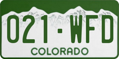 CO license plate 021WFD