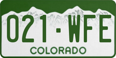 CO license plate 021WFE