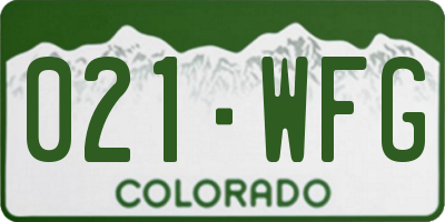 CO license plate 021WFG