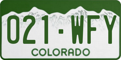 CO license plate 021WFY