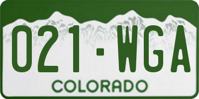 CO license plate 021WGA