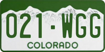 CO license plate 021WGG
