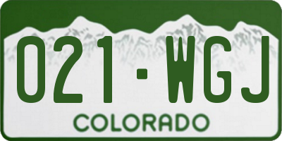 CO license plate 021WGJ