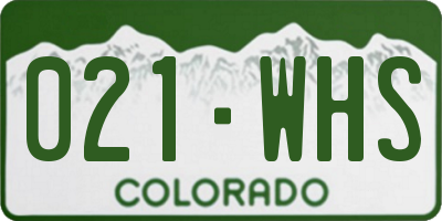 CO license plate 021WHS